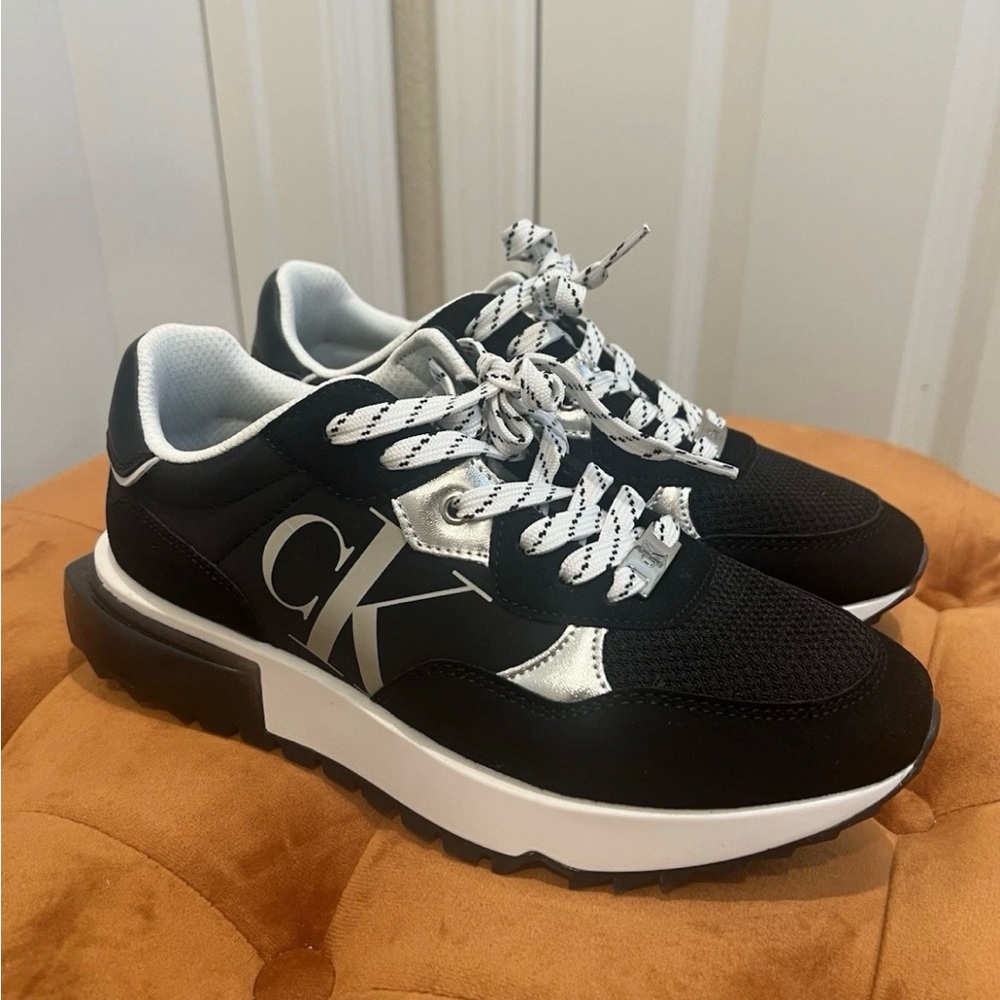Calvin Klein Black and White Logo Sneakers